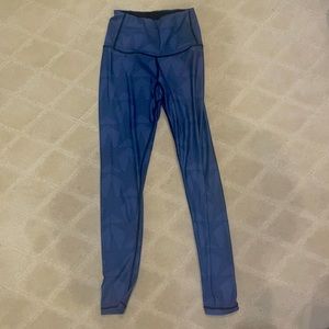 Blue/grey leggings with star pattern for working out or fashion from mixology